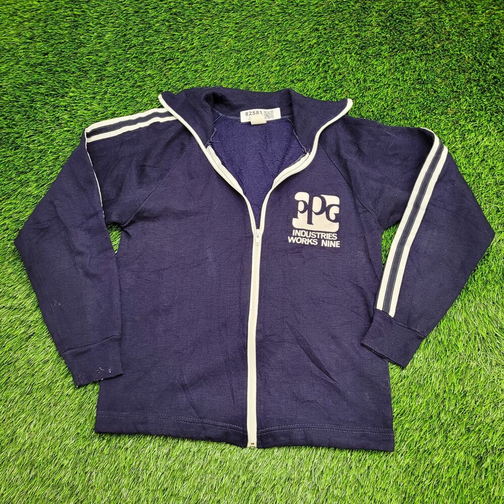 Vintage 80s Champion PPG Track Jacket Women Medium 19x22 Crop